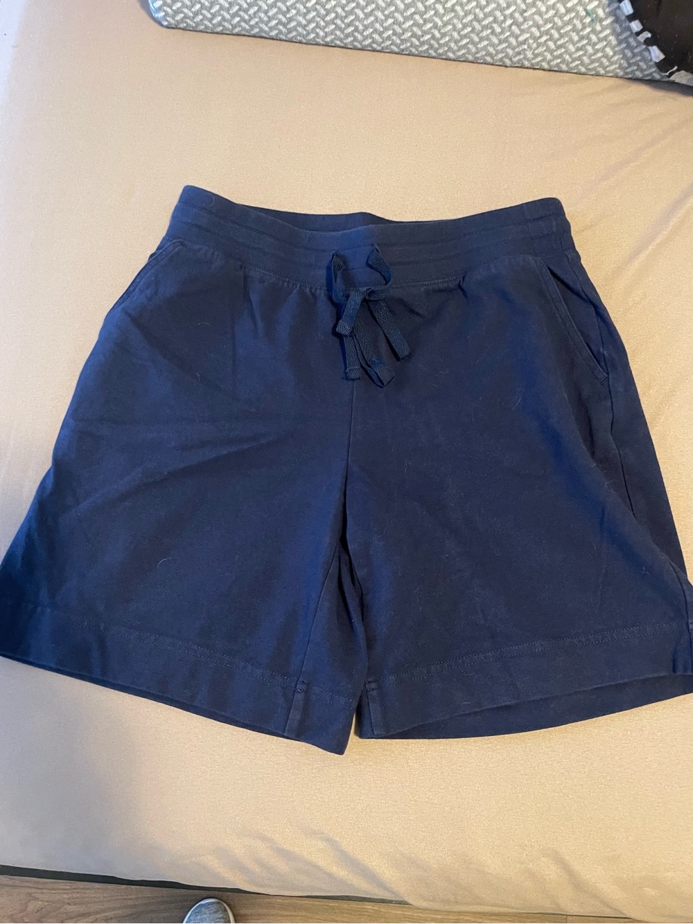 Karen Scott Navy Drawstring Knit Athletic Shorts